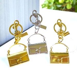 Designer Inspired Purse Shaped Charm in Gold Silver And Matte Gold